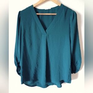 Teal V-Neck Women's Top by Maurice's Size Medium